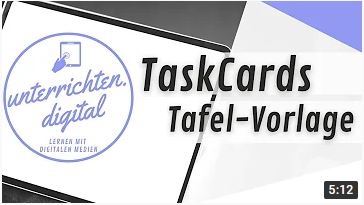 YouTube Tutorial - Taskcards Tafel-Vorlage