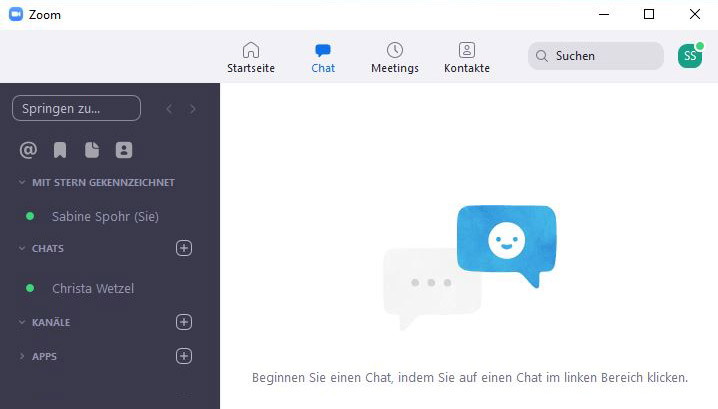 Zoom-Client mit Chat